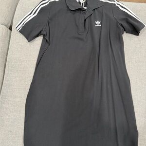 Adidas Black Dress with White Stripes